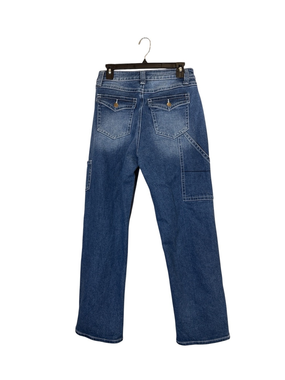 Flamingals Women's Boot-Cut Retro Utility Style Jeans in Medium Blue Wash Sz M - Picture 5 of 12